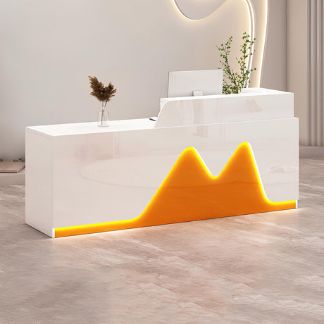 Modern Wooden Reception Desk with Counter and Lockable Drawer, Salon Reception Desk Retail Office Lobby Counter Front Desk Counter, Easy to Assemble Front Desk Reception Checkout,O - Left,L 160c cartBit