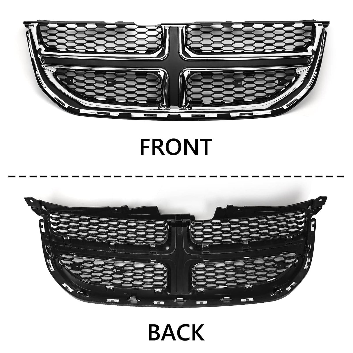 VLINCAR for Dodge Grand Caravan Grille 2011-2020 Front Upper Bumper Grille Replacement Chrome 68088969AC CH1200342 VLINCAR