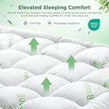 HYLEORY Mattress Topper Queen Size - Bamboo-Viscose Plush Pillow Top Mattress Pad, Thick Mattress Protector Cover Breathable Fluffy Soft Bed Topper with 8-21" Deep Pocket, Green HYLEORY