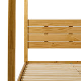 Natural Pine Solid Wood Full Minimalist Canopy Bed Walker Edison