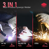 YESWELDER TIG Welder With Pulse 205Amp Large LED Display, STICK/DC TIG/PULSE TIG 3 In 1, 110&220V Dual Voltage TIG Welding Machine TIG-205P YESWELDER