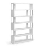 Baxton Studio Barnes 75.5-inch H 6-Shelf Bookcase, White (97-4834-HiT) Baxton Studio
