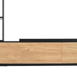 Merax 74.8''-126'' Extendable TV Stand with 3 Tier Bookshelves for TVs up to 110'', Adjustable Entertainment Center with Storage Cabinets, Sliding Tabletop Media Console for Living Room, Black Merax