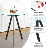 SIZOTA Round Bar Table, 37.4" High Pub Table, 31" Small Cocktail Table with Metal Base & Glass Top, for Small Spaces, Bistro Pub, Cafe(Black) SIZOTA