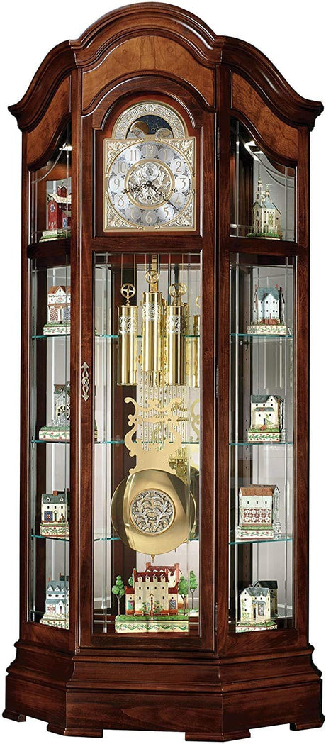 Howard Miller Majestic II Floor Clock, Wood Curio Cabinet, Triple Chimes & Pendulum Volume Control Storage Cabinets, Led Illuminated Shelves Best for Home Decor, Office & Farmhouse Howard Miller