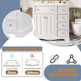 36 Inch Bathroom Vanity with Sink, Bathroom Vanities 36-Inch with Sink, Modern 36 Bathroom Sink Vanity with 2 Drawers, 1 Flip Drawer and Cabinet for Bathroom No Mirror (White) Mirightone