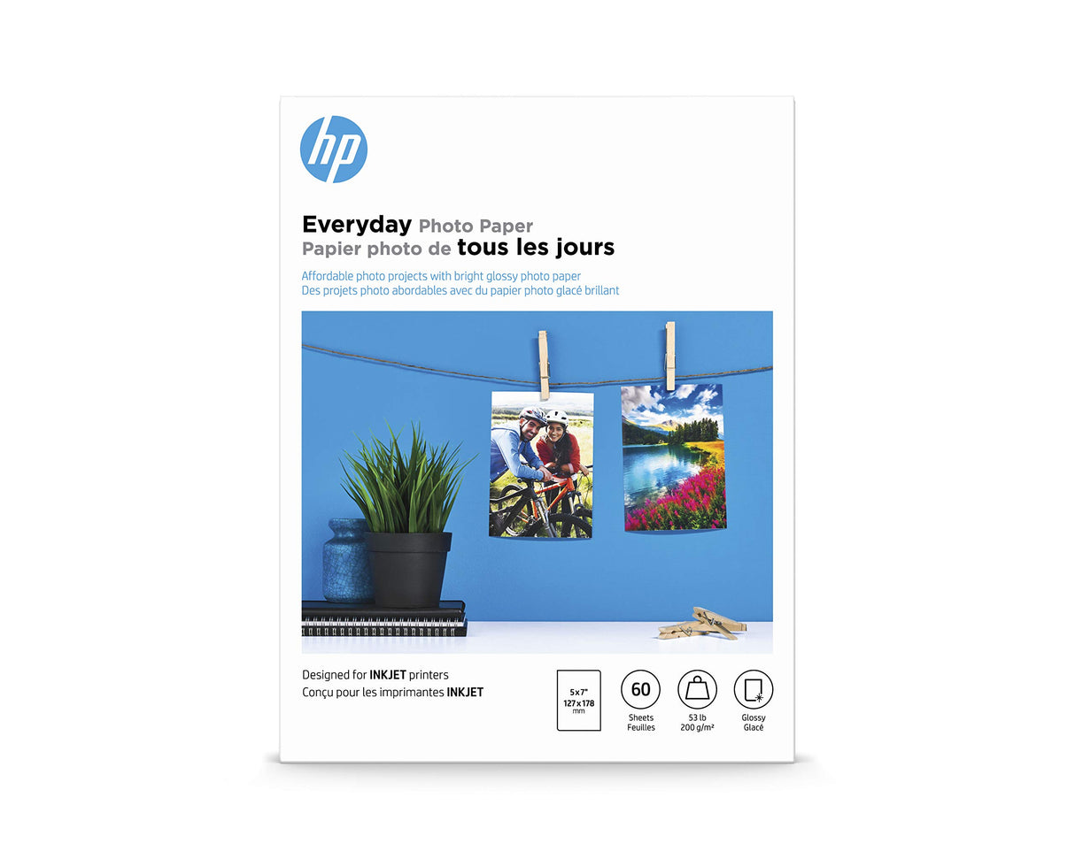HP Everyday Photo Paper, Glossy, 5x7 in, 60 sheets (CH097A) HP