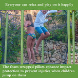 Universal Trampoline Poles, Replacement Poles with Clamp and Hardware and Enclosure Pole Connecters and Screws and Bolts, Pole Caps Fits Most Trampoline JEVEZEE