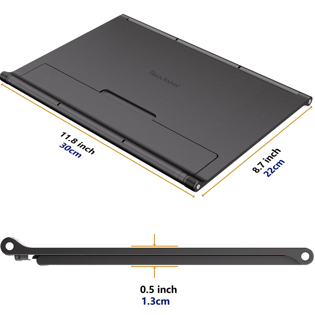 Readaeer Portable Book Stand Free Angle Adjustable Book Holder for Thick Textbook Collapsible Lightweight Book Rest (Black) Reodoeer