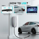 TRFIKNE 21ft/ 6M Tesla Extension Cord, Max 50A 12KW Tesla Charger Extension Cable, Tesla Charging Cable for Model Y/3/S/X, Fits All Tesla Mobile Chargers or Wall Connectors, Tesla EV Extension Cord TRFIKNE