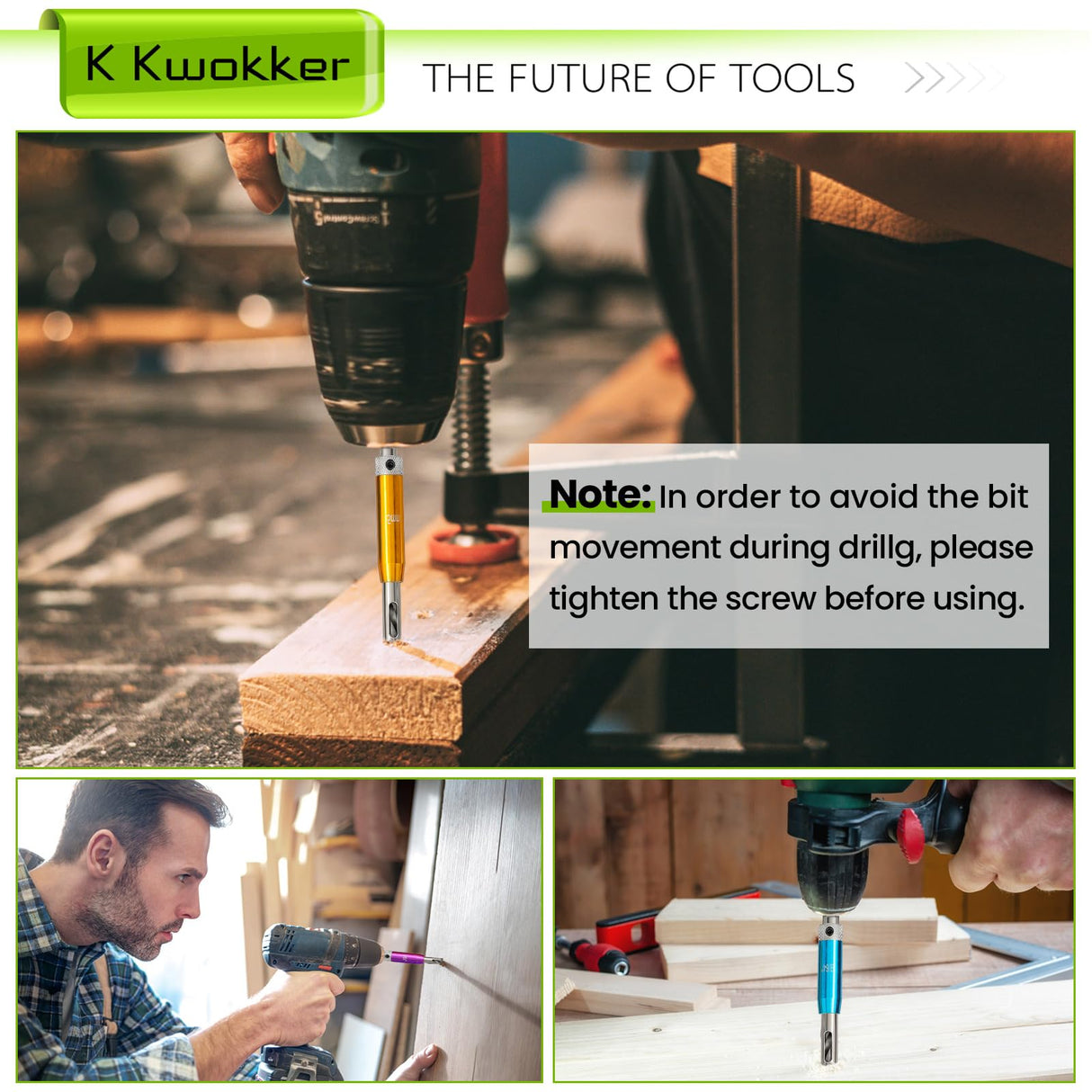 K Kwokker Self Centering Drill Bit Set 1/4" Hex Shank Vix Bit, 5/64" to 1/4" Center Drill Bit Set Custom Colorful Hinge Drill Bit Set for Metal Wood Cabinet Door Window Aluminum Copper Stainless Steel K Kwokker