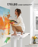 ErGear Height Adjustable Electric Standing Desk, 48 x 24 Inches Sit Stand up Desk, Memory Computer Home Office Desk (White) ErGear