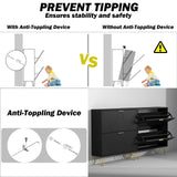 LYNSOM Shoe Cabinet with 2 Flip Drawers, Black Shoe Storage Cabinet, Slim Wooden Freestanding Shoe Rack, Shoe Organizer with Fluted Panel for Entryway Hallway LYNSOM