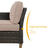 Grand patio Sofa Sets Outdoor Furniture Sets, Wicker Patio Furniture 7-Piece Sectional Sofa with Thick Olefin Cushions for Yard Garden Porch for Six (Beige Sofa Set for Six, 7 PCS) Grand patio