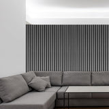 NeatiEase Wood Wall Panels, 9 Feet Acoustic Slat Wall Panels for Interior Wall Decor and Noise Reduction, Decorative Slat Wall Paneling, Dark Gray Oak, 6-Piece NeatiEase