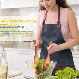 Spurtles Kitchen Tools Wooden, 7Pcs Wooden Spurtle Spatula Set, Natural Premium Acacia Wooden Spoons for Cooking, Heat Resistant Cooking Utensil for Nonstick Cookware, Spurtle for Sourdough Starter ICSTI