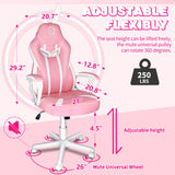 JOYFLY Pink Gaming Chair with Bunny Ears, Cute Chair for Kids, Girl Gaming Chair for Adults, Ergonomic Video Office Gamer Chair, Kawaii Silla Gamer Computer Chair for Girlfriend, Sister, Wife (Pink) JOYFLY