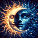 GDYEEH DIY 5D Sun and Moon Diamond Art Kits, Round Full Drill God Diamond Painting Picture, Dreamland Painting by Numbers Art Kits for Adults Beginners Home Wall Decor 12x12 inch GDYEEH