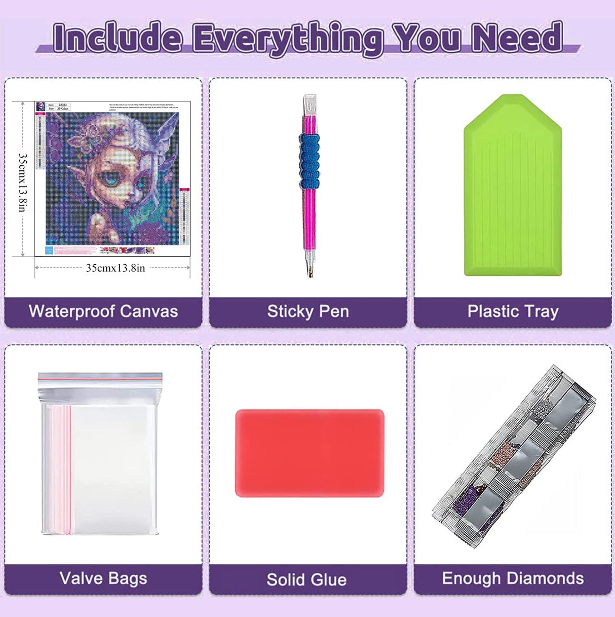 Fairy Diamond Painting Kits for Adults - Fairy Diamond Art Kits for Adults, Elf Girl Gem Art Kit for Adult DIY Crafts Kit for Gift Home Wall Decor Gifts (14x14 inch) xackcme