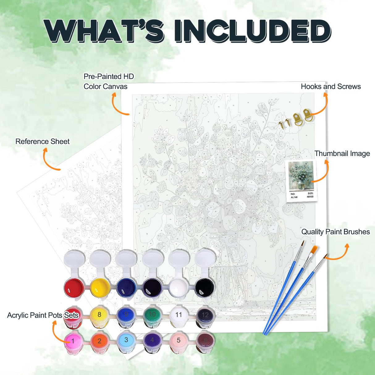 Flowers Paint by Numbers Kit for Adult-Flowers Paint by Number Canvas for Adults,DIY Paint by Numbers Flower Perfect for Home Wall Decor Gifts 16x20inch PHANTASYART