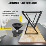 VEVOR Metal Table Legs, 28x18 inch Desk Legs, Set of 2, Heavy Duty Bench Legs, Z Shape Metal Furniture Legs, Wrought Iron Coffee Table Legs, Home DIY for Dining Table w/Rubber Floor Protectors, Matte VEVOR