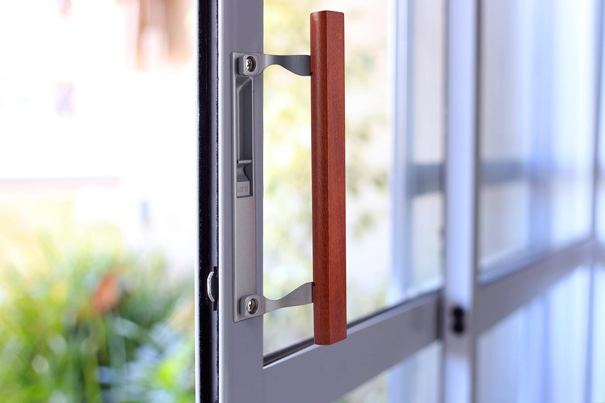 Wright Products - Replacement Oak Sliding Patio Door Inside Handle Set, Wood/Aluminum Grey - Internal Sliding Door Handle Wright Products