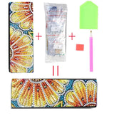 DIY Diamond Art Painting Portable Retro Sunglasses Case, Anti-Stress Retro Sunglasses Glasses Storage Box Eyeglass Safety Pouch Box-Sunflower Generic