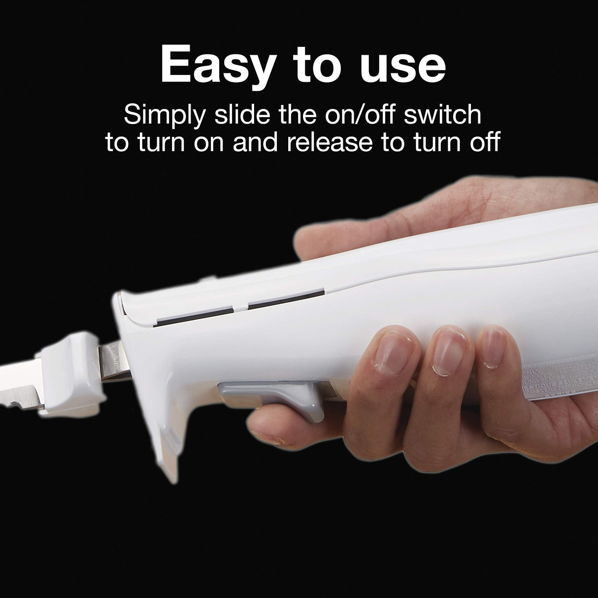 Proctor Silex Easy Slice Electric Knife for Carving Meats, Poultry, Bread, Crafting Foam and More, Lightweight with Contoured Grip, White Proctor Silex