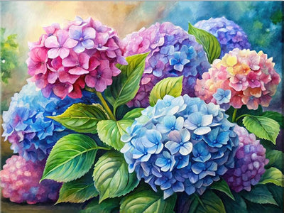 EIBEILI Diamond Painting Kits for Adults, Hydrangea Flowers 5D Diamond Art Kits for Beginner DIY Full Drill Diamond Dots Crystal Craft Kits for Home Wall Decor Gifts 12x16 Inch