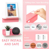 OAPRIRE Pink Acrylic Floating Shelves Set of 2 - Easily Expand Wall Space - Small Wall Shelf with Strong Adhesive for Bedroom, Kids' Room, Bathroom, etc OAPRIRE
