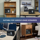 Voncabay Money Safe Box for Home with Sensor Light & Fireproof Security Safe Box for Money Safe with Keys & Pass Code, Lock Box Fireproof Safe with Digital Keypad Voncabay