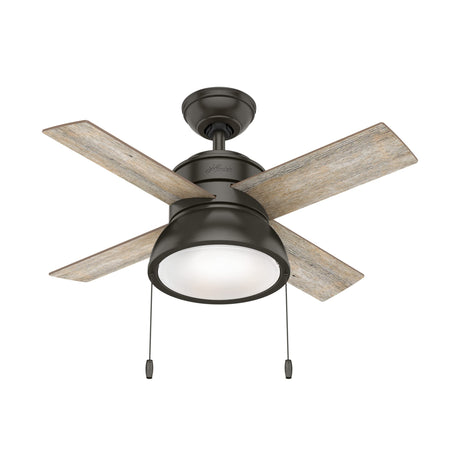 Hunter Fan Company 59387 Hunter 36" Loki LED Light Ceiling Fan, Noble Bronze Finish Hunter