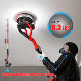 Drywall Sander, Electric Drywall Sander with Vacuum Dust Collection 7.33-Amp 880W, Floor Sanders 5 Variable Speed 1000-2100RPM with LED Light, 18Pcs Sanding Discs & 2Pcs Grid Sandpaper, Dust Mask—Red Revvstark