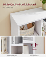 VASAGLE 7-Compartment Freestanding Bookcase - Space-Saving White Bookshelf for Living Room, Bedroom, and Home Office VASAGLE