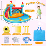 Inflatable Water Slide Bounce House, 15.4FTx14.5FT Splashing Pool,Double Water Cannon,Climbing Wall,Heavy Duty GFCI Blower,Water Park for Kids Backyard Summer AKEYDIY