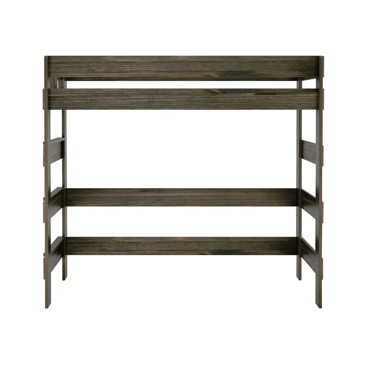 Max & Lily Modern Farmhouse High Loft Bed, Twin Bed Frame For Kids, Barnwood Brown Max & Lily