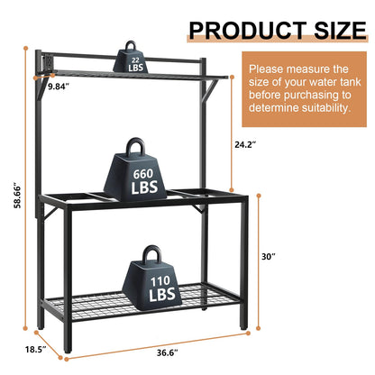 40-50 Gallon Fish Tank Stand, Aquarium Stand with Power Outlets,36.6" x 18.5"Tabletop, Thickened Metal Frame, Reptile Tank Stand for Home Office, Tank not Included ﻿ - WoodArtSupply