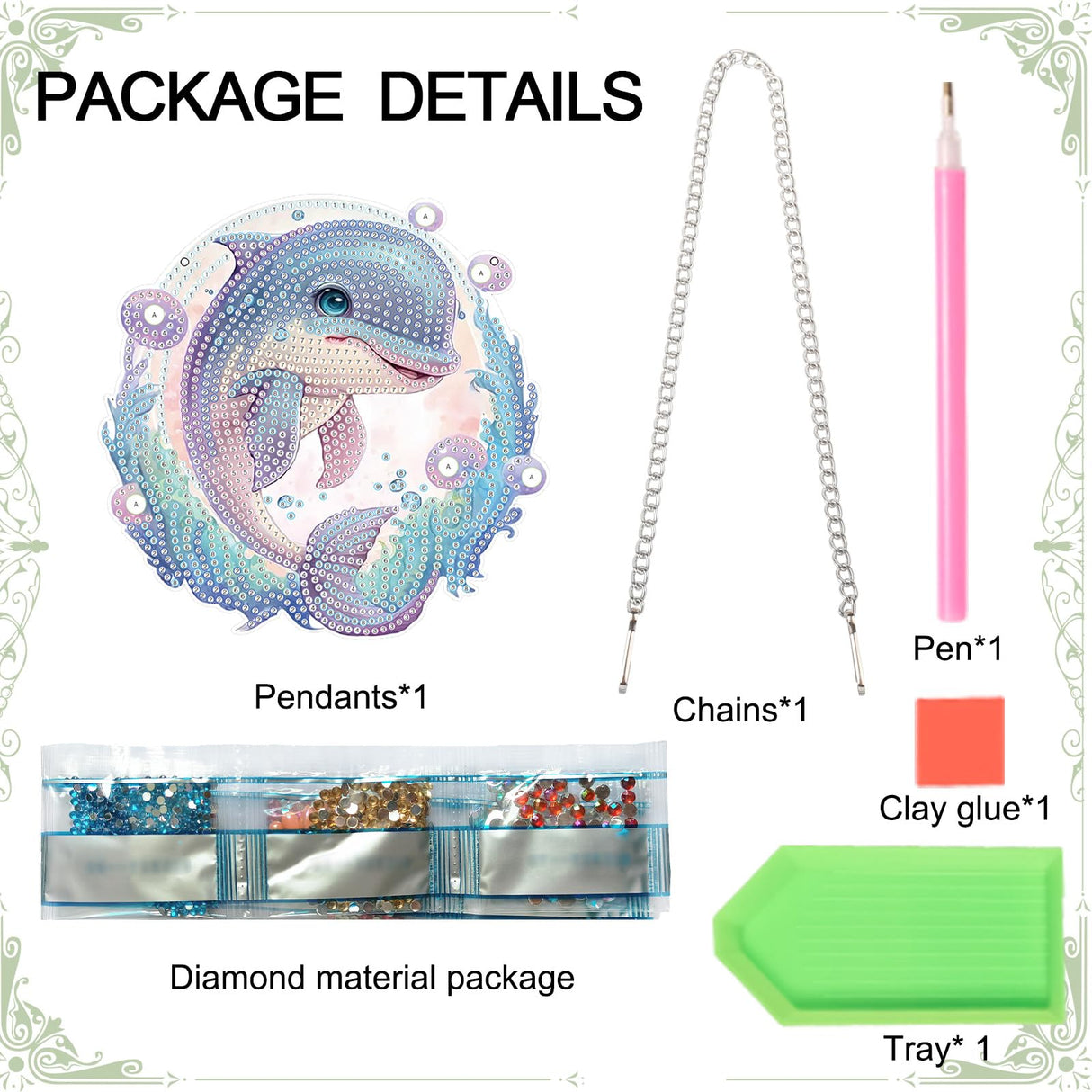 AiYuanzsh DIY 5D Dolphin Diamond Art Painting Hanging Sign Kits Special Shaped Diamond Art Window Hanging Ornament Pendants Home Garden Wall Door Hanging Kits Gift, HGJ152 AiYuanzsh