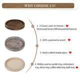 Hanobe Round Wood Candle Tray: Rustic Wooden Candle Holder Natural Pillar Stand Farmhouse Tea Light Plate Base for Living Room Coffee Table Centerpiece for Kitchen Counter Bathroom Home Decor,11.8" Hanobe