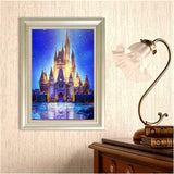 DIY 5D Diamond Painting Kits for Adults, Minelife Full Drill Crystal Rhinestone Painting by Number Kits Arts Craft Rhinestone Embroidery for Home Wall Decor Starry Castle (30x40cm) Minelife