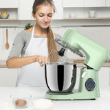 ZZR SEVEN Stand Mixer, Dough Mixer, Cake Mixer, Kitchen Mixer with Bowl SS 5.5 QT, 450W Copper Motor, Standing Mixer with Beater, Dough Hook, SS Egg Whisk (450W Green) ZZR SEVEN