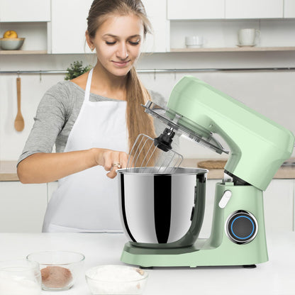 ZZR SEVEN Stand Mixer, Dough Mixer, Cake Mixer, Kitchen Mixer with Bowl SS 5.5 QT, 450W Copper Motor, Standing Mixer with Beater, Dough Hook, SS Egg Whisk (450W Green)