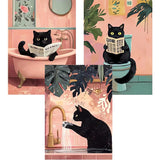 EIBEILI 3 Pack Black Cat Diamond Art Kits for Adults, Cat Diamond Painting Kits DIY 5D Full Drill Diamond Dot Gem Art Kit for Adults Wall Home Decor Arts Craft 12x16 inch EIBEILI