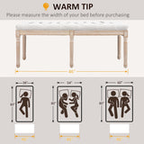 HOMCOM Bedroom End of Bed Bench, 46" Upholstered Entryway Bench with Button Tufted, Thick Padding and Wood Legs, French Vintage Style Linen-Feel Ottoman Bench for Hallway, Living Room, Cream White HOMCOM