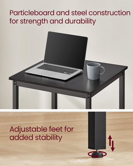 VASAGLE Compact High Top Bar Table - Stylish Ebony Black Cocktail Table for Small Spaces VASAGLE