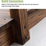 5 FT Wooden Garden Bridge, Classic Wood Arc Footbridge w/Safety Rails & 400 lbs Capacity, Decorative Pond Bridge for Outdoor Garden Yard Back Yard Creek Farm WoodArtSupply