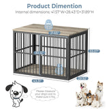 Lyromix 43'' Dog Crate Furniture with 3 Doors, XL Wooden Crate End Table, Heavy Duty Indoor Puppy Cage Kennel for Medium to Large Dogs, Multiple Units Can be Combined Lyromix