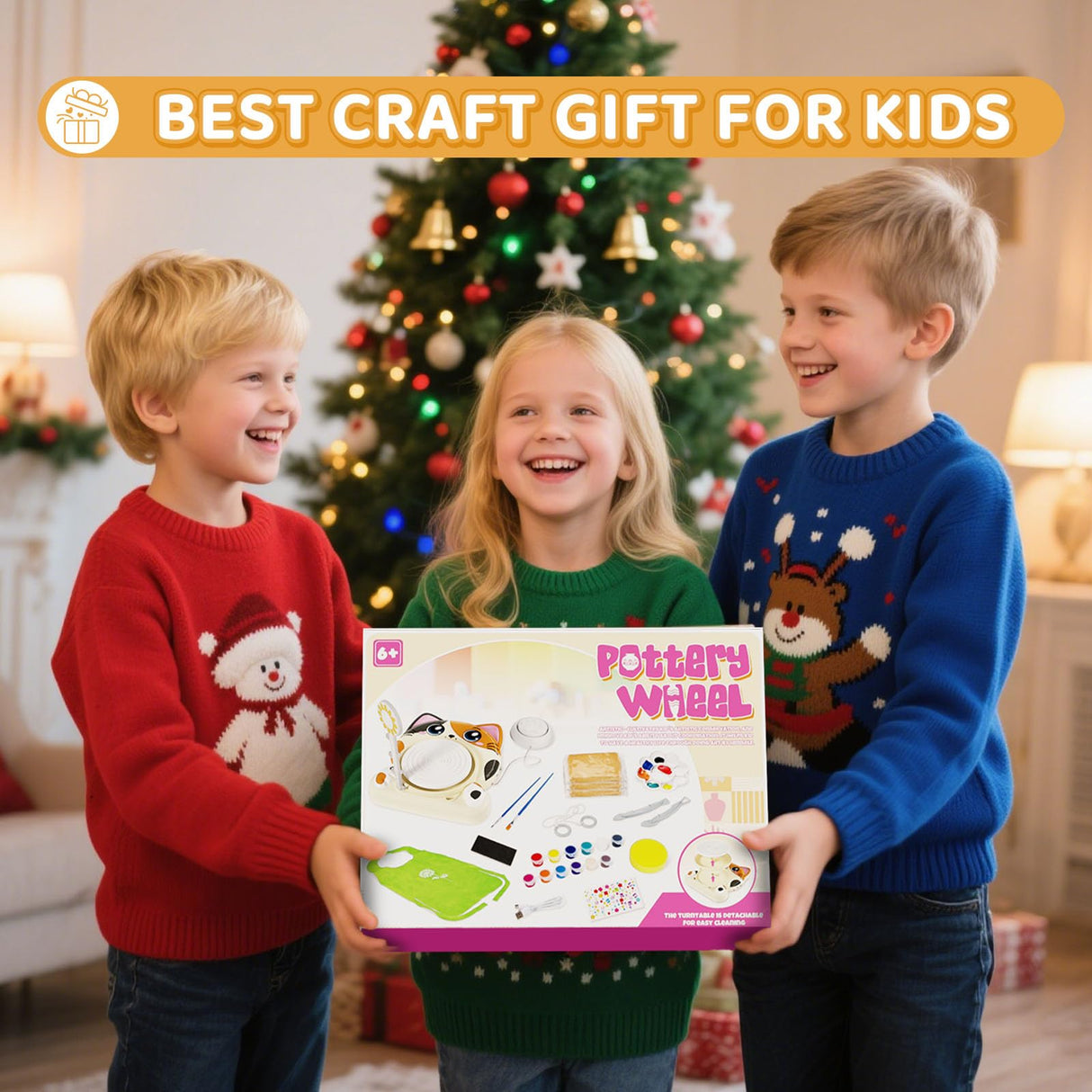 Insnug Pottery Wheel for Kids - Pottery Arts and Crafts for Kids Ages 8-12 with 3 Pack Painting Kit Air Dry Clay Art Supplies for Kids Toys Girls Boy Birthday Gift for 6+ Insnug