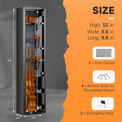 Bonusall 2 Gun Safe,Gun Locker for Home Rifle and Shotguns,Rifle Gun Safes for Shotguns,Quick Access Rifle Safe with Digital Keypad,Pockets