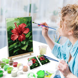 ATDMS Paint by Numbers kit for Adults with Frame Flowers Paint by Numbers with Easel DIY Adult Paint by Number Kits on Canvas Oil Painting Kits for Gift Home Wall Decor 8x12 Inch ATDMS